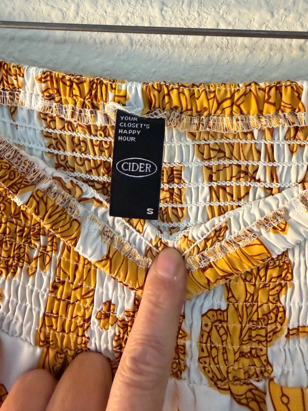 Cider White & Mustard Floral Pants - Picture 6 of 8